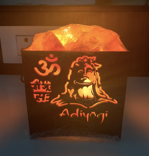 Adiyogi Himalayan Rock Salt Lamp Basket